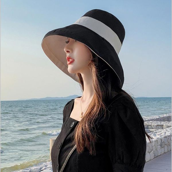 fashion color matching sun hat summer women double-sided foldable cotton beach hats wide brim sunscreen female bucket, Blue;gray
fashion color matching sun hat summer women double-sided foldable cotton beach hats wide brim sunscreen female bucket, Blue;gray