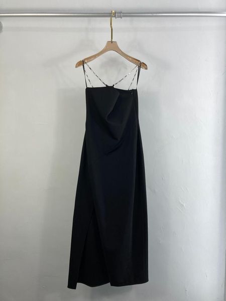 casual dresses 2021 women fashion sleeveless cross chain dress 0331, Black;gray 
casual dresses 2021 women fashion sleeveless cross chain dress 0331, Black;gray