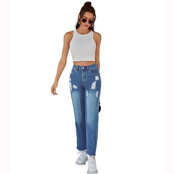 fashion ripped wide-leg jeans women's high-waist straight-leg blue denim trousers 2021 spring casual loose mom
fashion ripped wide-leg jeans women's high-waist straight-leg blue denim trousers 2021 spring casual loose mom