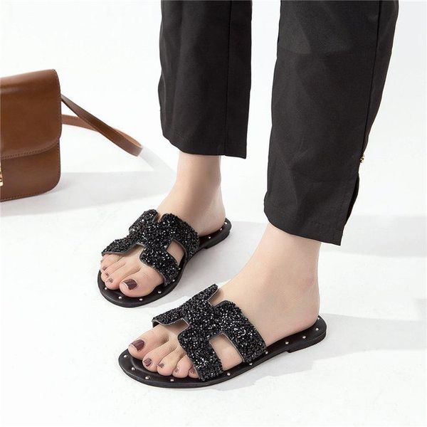 slippers 2021 summer women's korean fashion sandals crystal single-strap slipper foreign trade, Black
slippers 2021 summer women's korean fashion sandals crystal single-strap slipper foreign trade, Black