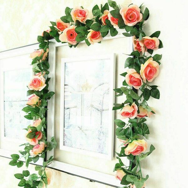 2.4m artificial flowers rose ivy vine real touch silk flower garland string with leaves for home weeding party hanging decor decorative & wr
2.4m artificial flowers rose ivy vine real touch silk flower garland string with leaves for home weeding party hanging decor decorative & wr