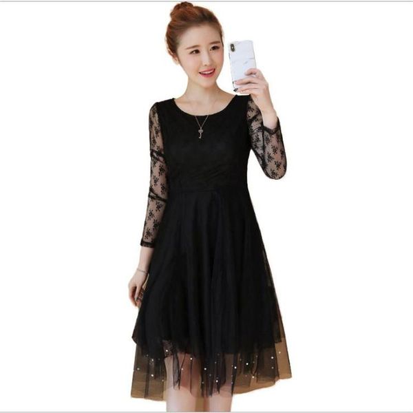 casual dresses mesh spring summer women lace dress 2021 sweet empire o-neck long sleeve fashion pearl knee-length q057, Black;gray
casual dresses mesh spring summer women lace dress 2021 sweet empire o-neck long sleeve fashion pearl knee-length q057, Black;gray