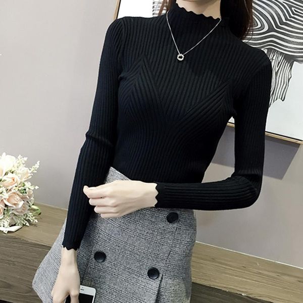 women's sweaters 2021 autumn winter women pullovers plus velvet thickening sweater knitted elasticity casual jumper slim warm female y0, White;black
women's sweaters 2021 autumn winter women pullovers plus velvet thickening sweater knitted elasticity casual jumper slim warm female y0, White;black