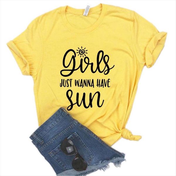 girls just wanna have women t shirts sun cotton casual yong girl tee 6 color a 1026, White
girls just wanna have women t shirts sun cotton casual yong girl tee 6 color a 1026, White