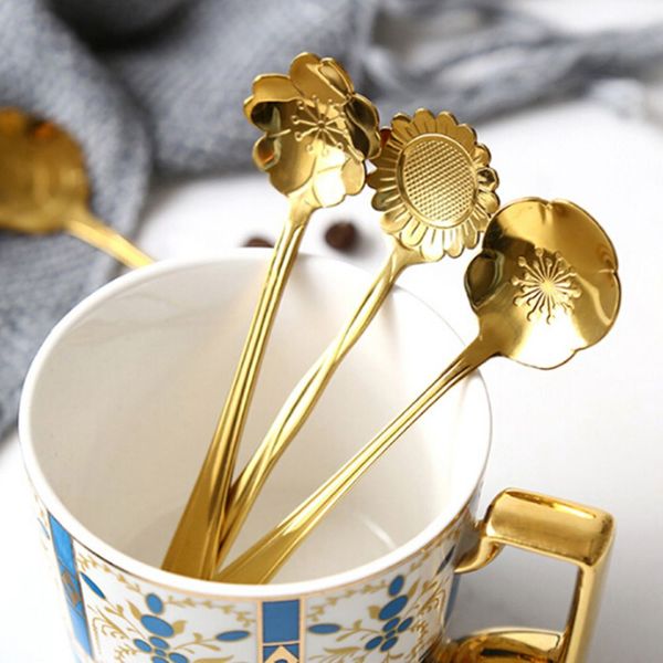 1pc stainless steel kids spoon vintage gold flower spoons coffee tea spoon fancy sugar dessert teaspoon cafe kitchen tableware
1pc stainless steel kids spoon vintage gold flower spoons coffee tea spoon fancy sugar dessert teaspoon cafe kitchen tableware