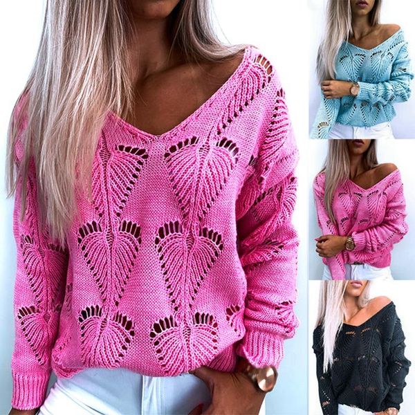 women's sweaters fashion v-neck solid color hollow simple casual long sleeve sweater top, White;black
women's sweaters fashion v-neck solid color hollow simple casual long sleeve sweater top, White;black