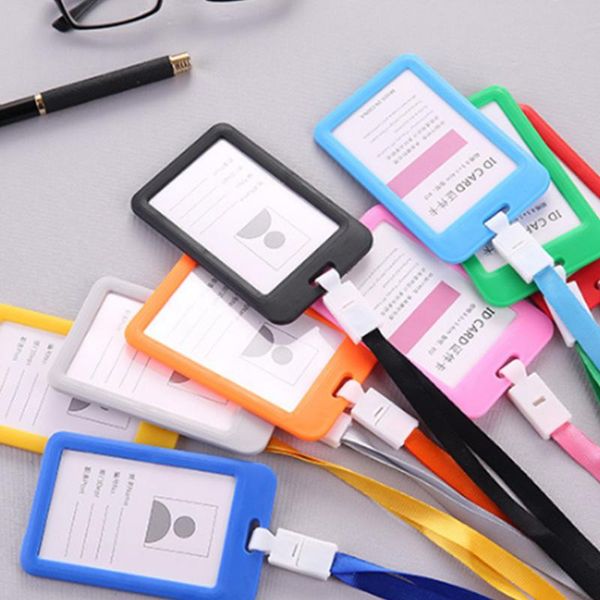 card holders 1pcs transparent multi-use sleeve work id clear holder protector cover enclosed pass badge office school supply, Brown;gray
card holders 1pcs transparent multi-use sleeve work id clear holder protector cover enclosed pass badge office school supply, Brown;gray