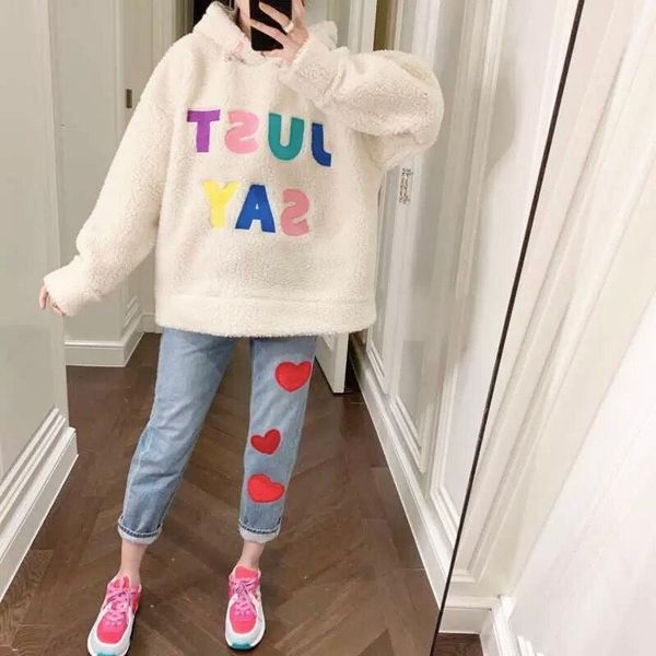 winter women's hoodie fleece warm letter embroidered coat girl sweatshirt loose jacket hoodies & sweatshirts, Black
winter women's hoodie fleece warm letter embroidered coat girl sweatshirt loose jacket hoodies & sweatshirts, Black