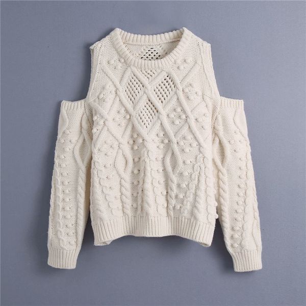 women's knits & tees women fashion shoulderless hollow out long sleeve za knitted pullover female stylish loose spring beige sweat, White
women's knits & tees women fashion shoulderless hollow out long sleeve za knitted pullover female stylish loose spring beige sweat, White