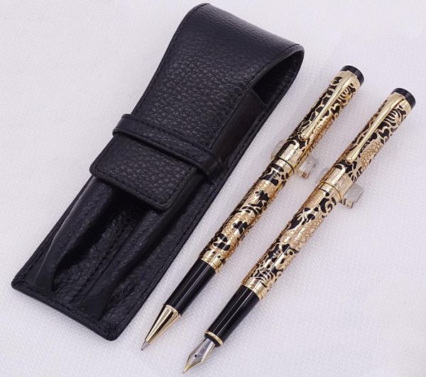 fountain pens jinhao 5000 black golden pen & roller with real leather pencil case bag washed cowhide holder writing set
fountain pens jinhao 5000 black golden pen & roller with real leather pencil case bag washed cowhide holder writing set