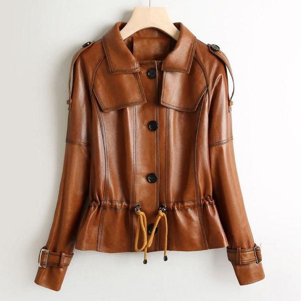 women's leather & faux 2021 spring and autumn korean style youth motorcycle lapel long sleeve single-breasted jacket, Black
women's leather & faux 2021 spring and autumn korean style youth motorcycle lapel long sleeve single-breasted jacket, Black