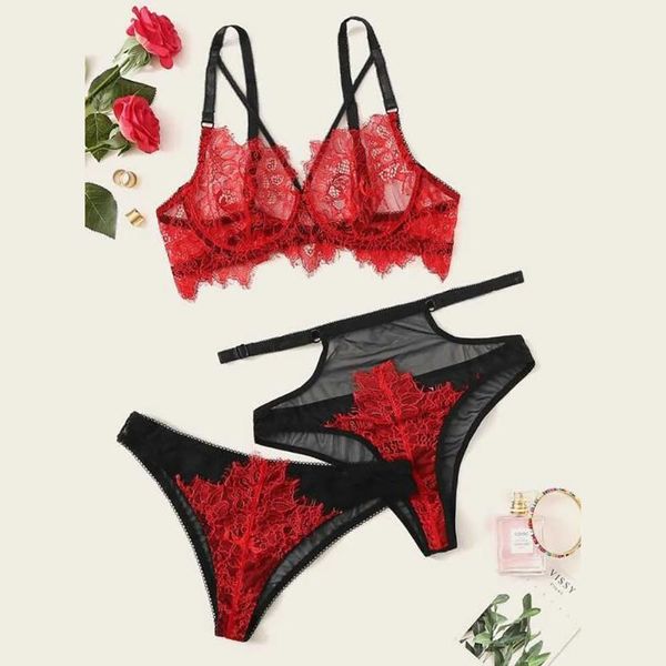 bras sets exquisite lace lingerie bra+garter+briefs set babydoll cut-out sleepwear bra panties underwear, Red;black
bras sets exquisite lace lingerie bra+garter+briefs set babydoll cut-out sleepwear bra panties underwear, Red;black