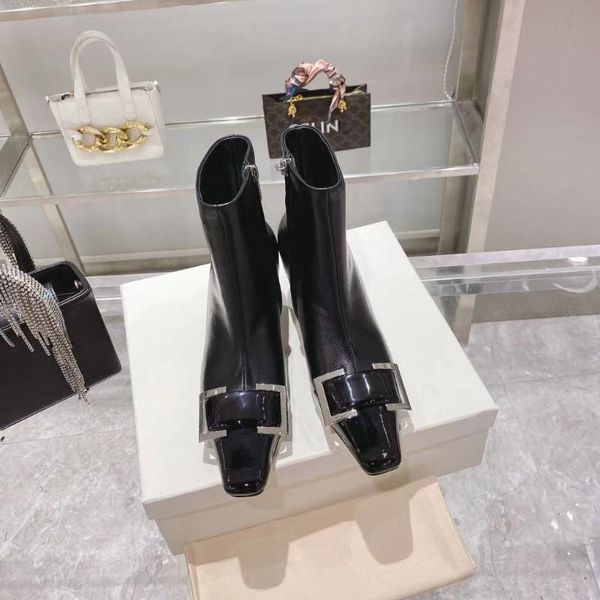 boots elegant women splicing genuine leather shoes small square toe high heels 2021 autumn metal decor, Black
boots elegant women splicing genuine leather shoes small square toe high heels 2021 autumn metal decor, Black
