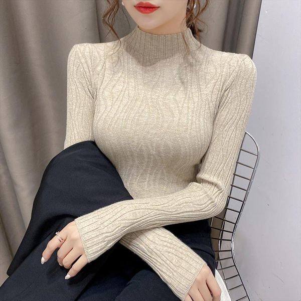 womens half turtleneck bottomed women sweaters shirt with autumn and winter clothing, White;black
womens half turtleneck bottomed women sweaters shirt with autumn and winter clothing, White;black
