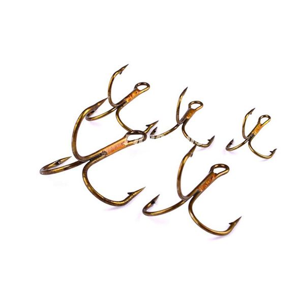 20pc/box fishing hook black/brown/white/red fishhook high carbon steel treble hooks tackle 4 color