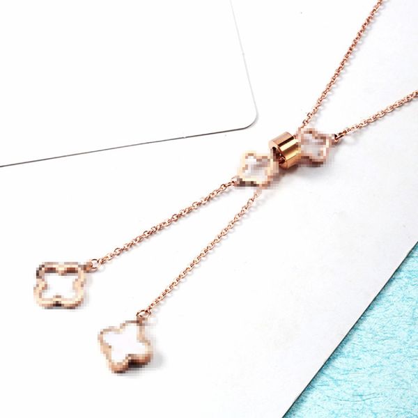fashion four-leaf clover pendant necklace classic stainless steel flower necklaces, Silver
fashion four-leaf clover pendant necklace classic stainless steel flower necklaces, Silver