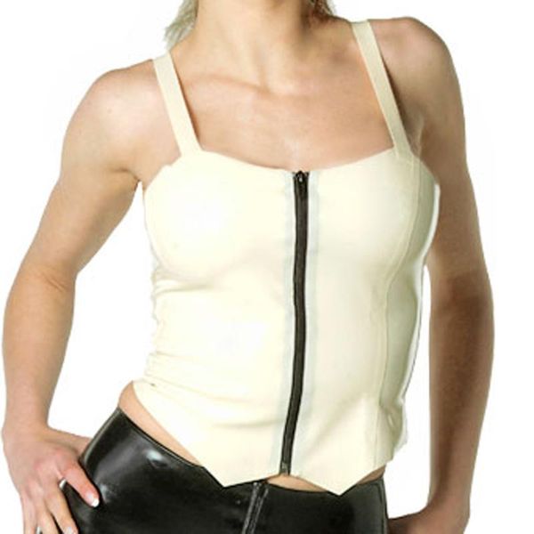 women's tanks & camis white latex shirt with zipper at front bottom not flat rubber clothes yf-0220
women's tanks & camis white latex shirt with zipper at front bottom not flat rubber clothes yf-0220