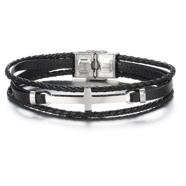 fashion charm jewelry stainless steel cross multilayer braided leather bracelet retro titanium cuff male bracelets, Golden;silver
fashion charm jewelry stainless steel cross multilayer braided leather bracelet retro titanium cuff male bracelets, Golden;silver