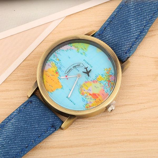 wristwatches bronze aircraft chart rotating second hand belt earth watch, Slivery;brown
wristwatches bronze aircraft chart rotating second hand belt earth watch, Slivery;brown
