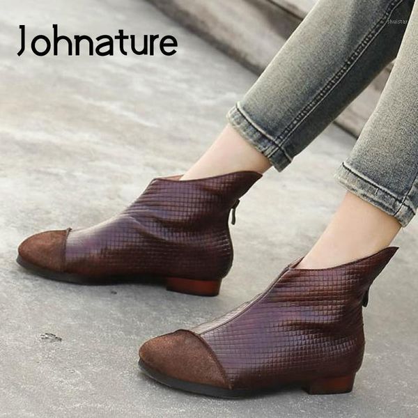 boots johnature winter shoes women genuine leather 2021 vintage zip handmade concise sewing flat with leisure platform1, Black
boots johnature winter shoes women genuine leather 2021 vintage zip handmade concise sewing flat with leisure platform1, Black