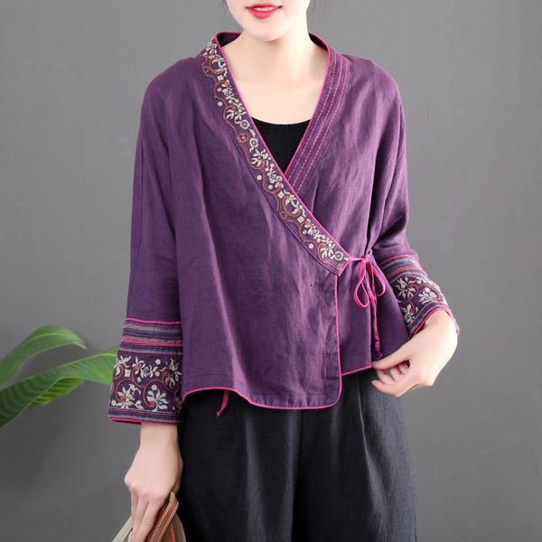 chinese style clothing women blouse 2021 embroidered v neck cotton linen ladies chinese vintage loose hanfu women 11967, Red
chinese style clothing women blouse 2021 embroidered v neck cotton linen ladies chinese vintage loose hanfu women 11967, Red