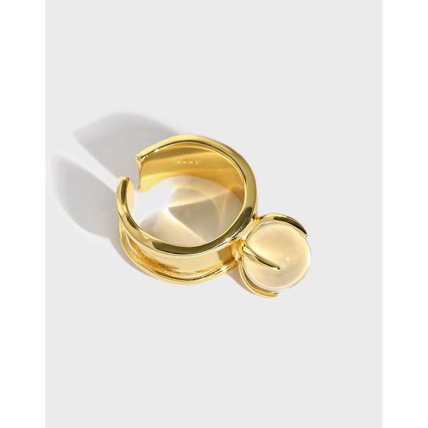 sterling silver open ring ins niche design sense simple round crystal adjustable wide street style gift cluster rings, Golden;silver
sterling silver open ring ins niche design sense simple round crystal adjustable wide street style gift cluster rings, Golden;silver