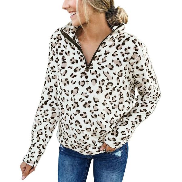women's hoodies & sweatshirts autumn/winter loose fleece sweashirt long sleeve half zip stand collar sweatshirt female leopard printed, Black
women's hoodies & sweatshirts autumn/winter loose fleece sweashirt long sleeve half zip stand collar sweatshirt female leopard printed, Black