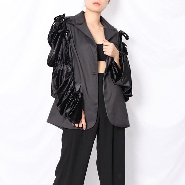 unique women's detachable puffy sleeves patchwork casual blazer ladies suit jacket suits & blazers, White;black
unique women's detachable puffy sleeves patchwork casual blazer ladies suit jacket suits & blazers, White;black
