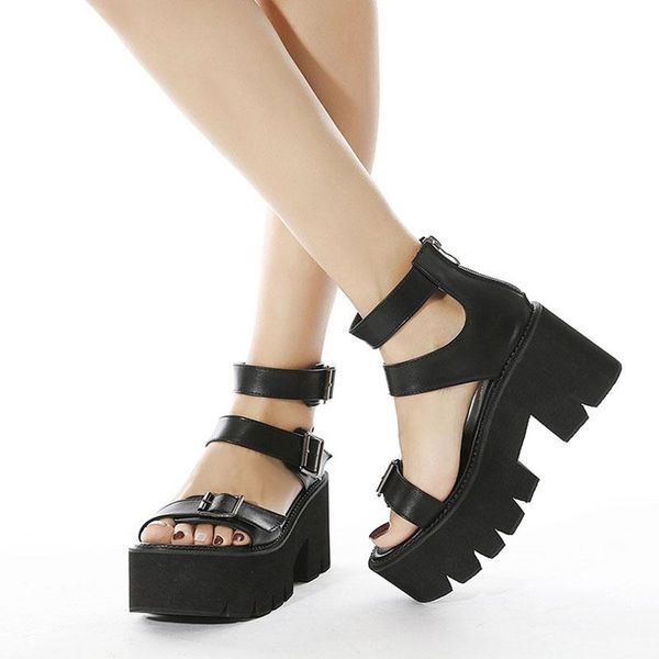 dress shoes platform sandals for women 2021 summer woman buckle rome high heels ladies zip footwear female punk thick bottom plus size, Black
dress shoes platform sandals for women 2021 summer woman buckle rome high heels ladies zip footwear female punk thick bottom plus size, Black