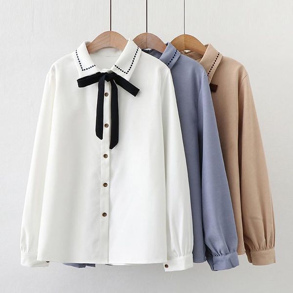 women's blouses & shirts sweet women lace-up bow elegant long sleeve shirt ladies and 2021 spring korean style loose womens blouse, White
women's blouses & shirts sweet women lace-up bow elegant long sleeve shirt ladies and 2021 spring korean style loose womens blouse, White