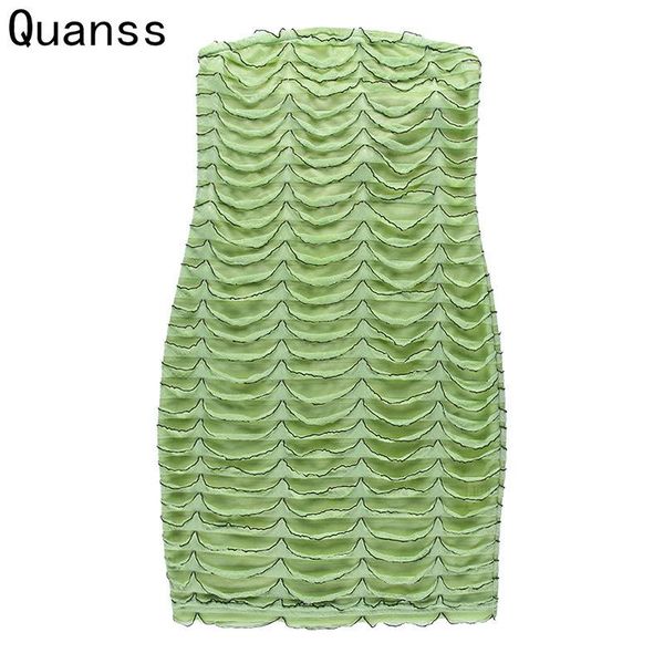 casual dresses quanss off shoulder bodycon summer mini dress women 2021 fashion folds sleeveless strapless club party green short, Black;gray
casual dresses quanss off shoulder bodycon summer mini dress women 2021 fashion folds sleeveless strapless club party green short, Black;gray