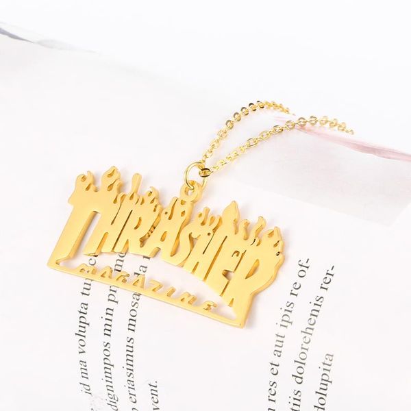 magazine flame pendant necklace men hip-hop rock titanium stainless steel gold chain initial fashion jewelry necklaces, Silver
magazine flame pendant necklace men hip-hop rock titanium stainless steel gold chain initial fashion jewelry necklaces, Silver