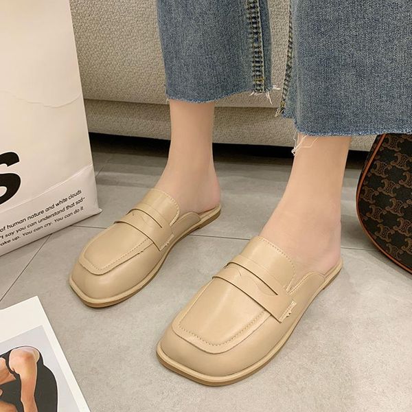 slippers for women mules shoes summer leather flats slides casual outdoor square toe brand shoe sandalias femininas, Black
slippers for women mules shoes summer leather flats slides casual outdoor square toe brand shoe sandalias femininas, Black