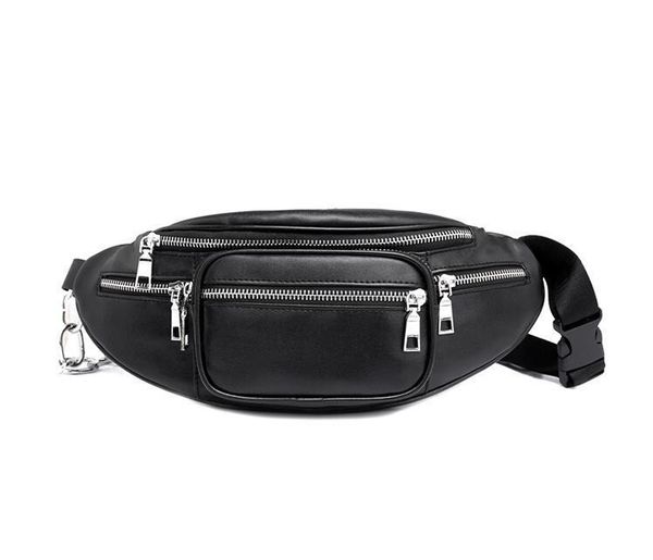 est men women belt bag pu waist bags chain black solid fanny pack travel purse chest double zipper packs
est men women belt bag pu waist bags chain black solid fanny pack travel purse chest double zipper packs