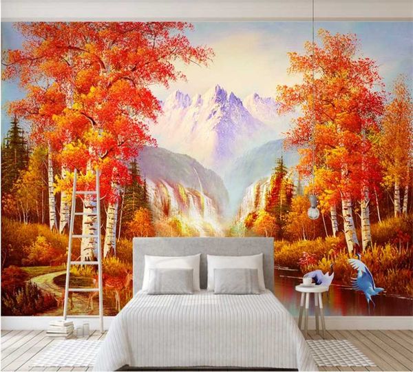 custom wallpaper 8d mural golden autumn birch forest distant mountain scenery living room tv sofa background wall wallpapers
custom wallpaper 8d mural golden autumn birch forest distant mountain scenery living room tv sofa background wall wallpapers