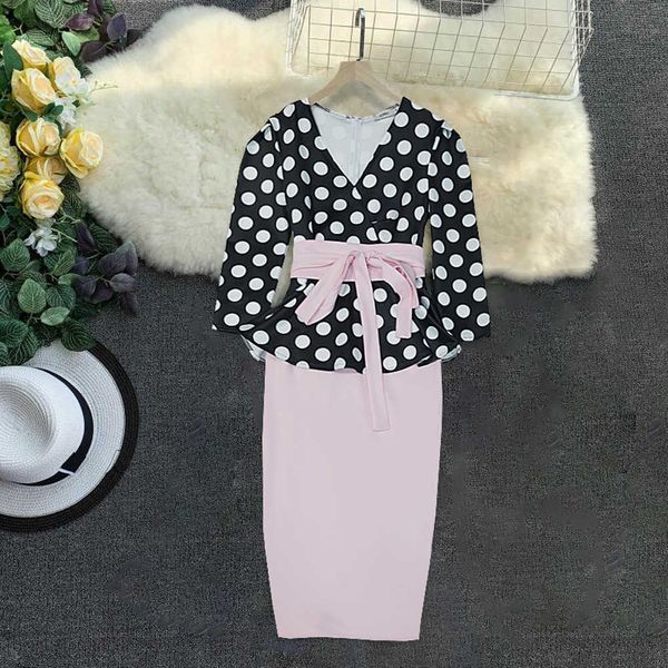 women's black polka dot 3/4 sleeve retro peplum dress midi length office ladies elegant dresses stretch pleated s xxl plus size 210527, Black;gray
women's black polka dot 3/4 sleeve retro peplum dress midi length office ladies elegant dresses stretch pleated s xxl plus size 210527, Black;gray