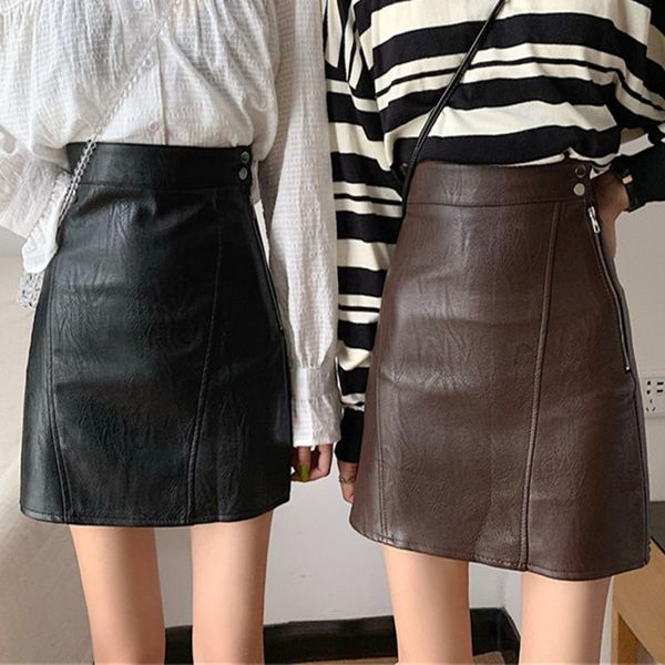 skirts black brown faux leather skirt women autumn side zipper high waist a-line pencil short pu jupe en cuir femme
skirts black brown faux leather skirt women autumn side zipper high waist a-line pencil short pu jupe en cuir femme