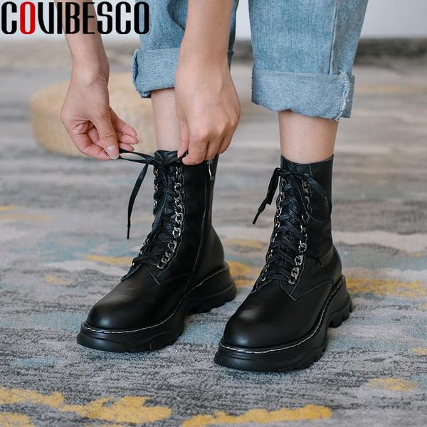 boots covibesco casual fashion women ankle autumn winter shoes woman cross-tied platforms genuine leather, Black
boots covibesco casual fashion women ankle autumn winter shoes woman cross-tied platforms genuine leather, Black