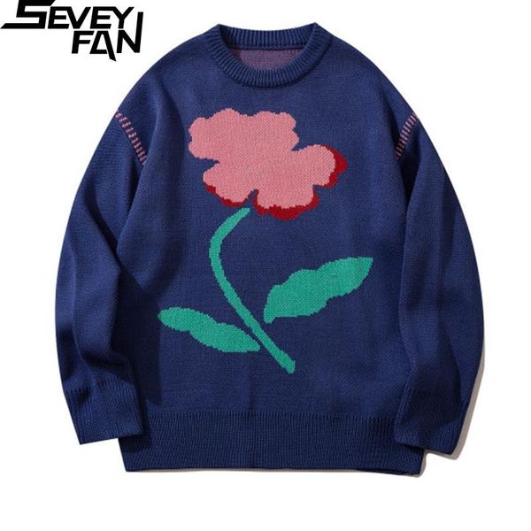 men's sweaters seveyfan fashion floral jacquard sweater bf loose o neck knitwear autumn pullover for couples, White;black
men's sweaters seveyfan fashion floral jacquard sweater bf loose o neck knitwear autumn pullover for couples, White;black
