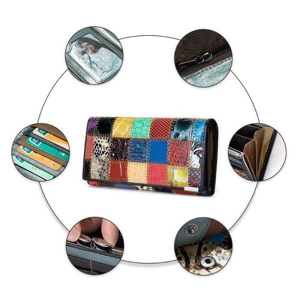 card holders women long purse vintage bag multislots genuine leather wallet male mobile phone color stitching coin, Brown;gray
card holders women long purse vintage bag multislots genuine leather wallet male mobile phone color stitching coin, Brown;gray