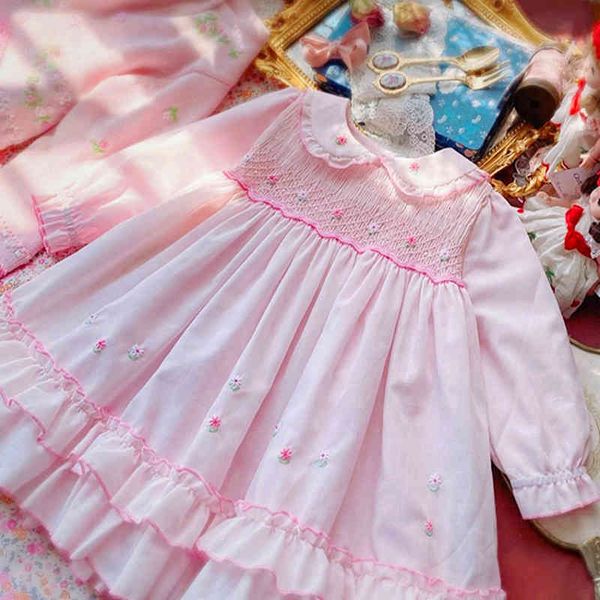 girls' dresses kids spanish es girls hand made smocked pink cotton children smocking long sleeve embroidery flower frock clothes, Red;yellow
girls' dresses kids spanish es girls hand made smocked pink cotton children smocking long sleeve embroidery flower frock clothes, Red;yellow