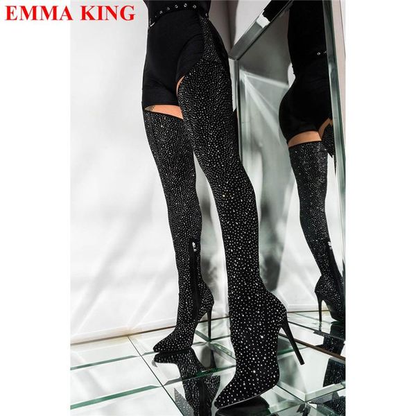 rhinestone ladies black crotch thigh high boots waist belt pointed toe oveknee long women heel party shoes woman
rhinestone ladies black crotch thigh high boots waist belt pointed toe oveknee long women heel party shoes woman