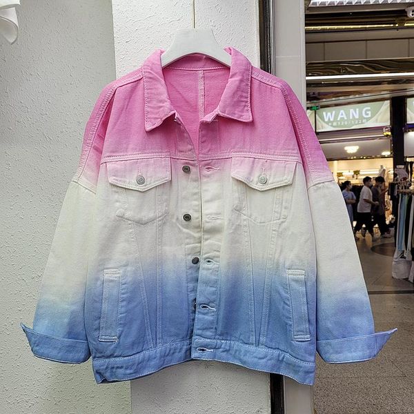 women's jackets zcsmll 2021 fall summer gradient color super denim short jacket niche design sense harajuku women loose, Black;brown
women's jackets zcsmll 2021 fall summer gradient color super denim short jacket niche design sense harajuku women loose, Black;brown
