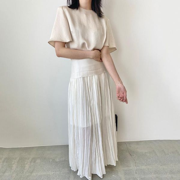 summer skirt suits korean 2 two piece set women dress sets outfits short sleeve shirt + high waist pleated stitching long gym clothing, White;black
summer skirt suits korean 2 two piece set women dress sets outfits short sleeve shirt + high waist pleated stitching long gym clothing, White;black
