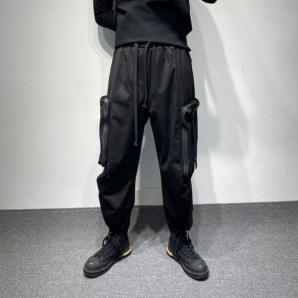 men's pants loose slightly broken harlan autumn large dark straight tube pocket functional work clothes casual, Black
men's pants loose slightly broken harlan autumn large dark straight tube pocket functional work clothes casual, Black