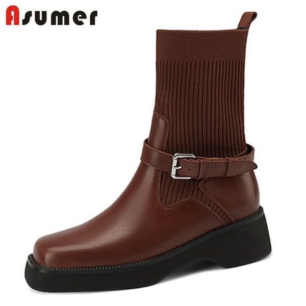 boots asumer 2021 flat shoes women knitting stretch buckle autumn winter comfortable platform ankle, Black
boots asumer 2021 flat shoes women knitting stretch buckle autumn winter comfortable platform ankle, Black