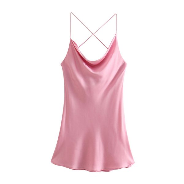 women chic fashion with lining soft touch mini dress vintage back cross thin straps female pink dresses vestidos mujer 210430, Black;gray
women chic fashion with lining soft touch mini dress vintage back cross thin straps female pink dresses vestidos mujer 210430, Black;gray