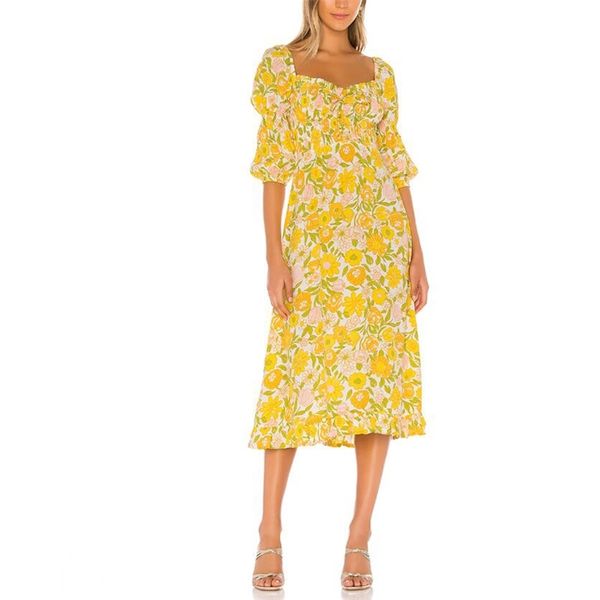 summer women's dress casual flower printed square collar short sleeve bow decoration slim vestidos 210430, Black;gray
summer women's dress casual flower printed square collar short sleeve bow decoration slim vestidos 210430, Black;gray