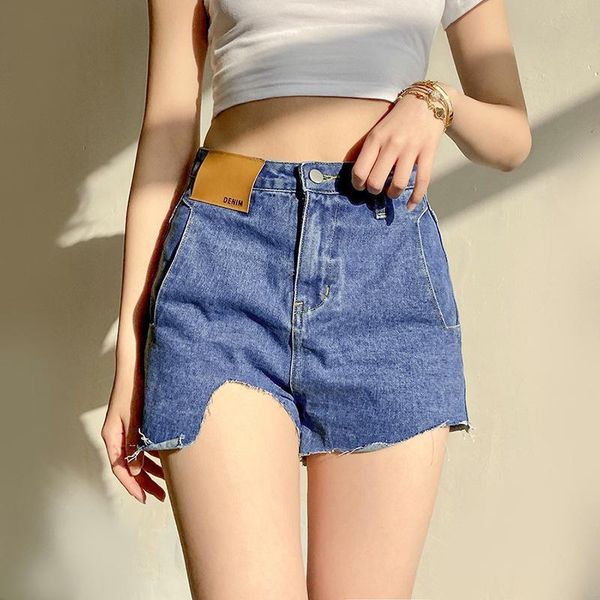 women's jeans 2021 summer slim bag arm fashion high waist irregular denim vintage shorts feminino woman befree, Blue
women's jeans 2021 summer slim bag arm fashion high waist irregular denim vintage shorts feminino woman befree, Blue
