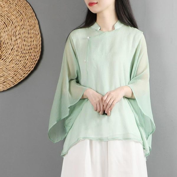 ethnic clothing green chiffon women blouse chinese style shirt retro tang traditional female summer loose, Red
ethnic clothing green chiffon women blouse chinese style shirt retro tang traditional female summer loose, Red